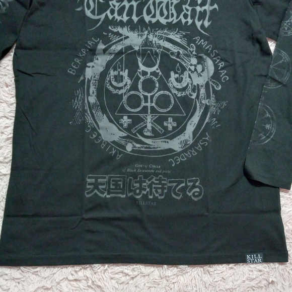 Killstar nwt long sleeve gothic tee! occult pentagram subtle design - Picture 12 of 13